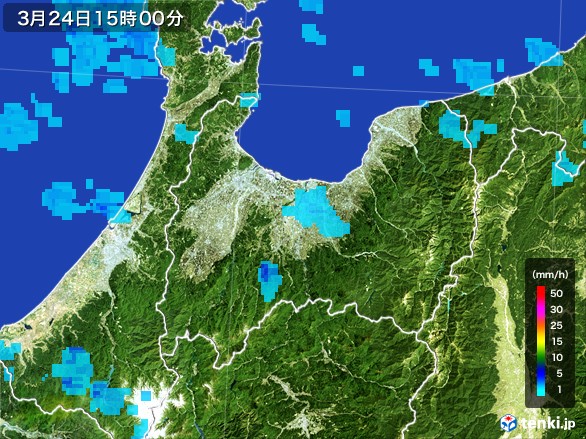富山県の雨雲レーダー(2017年03月24日)