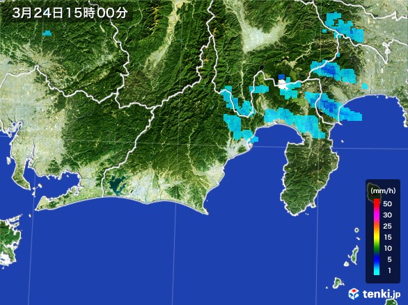 静岡県の雨雲レーダー(2017年03月24日)