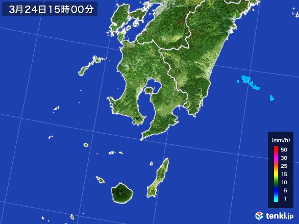 鹿児島県の雨雲レーダー(2017年03月24日)