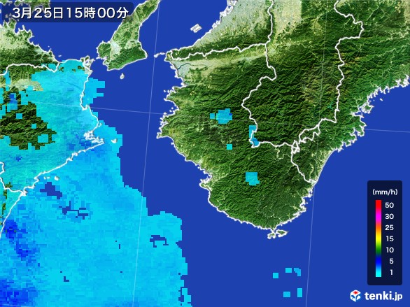 和歌山県の雨雲レーダー(2017年03月25日)