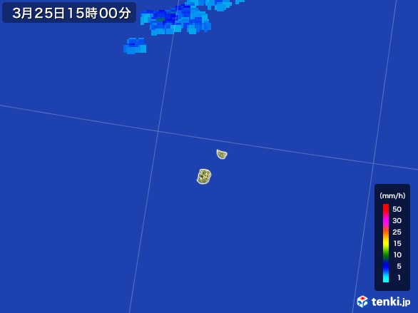 南大東島(沖縄県)の雨雲レーダー(2017年03月25日)