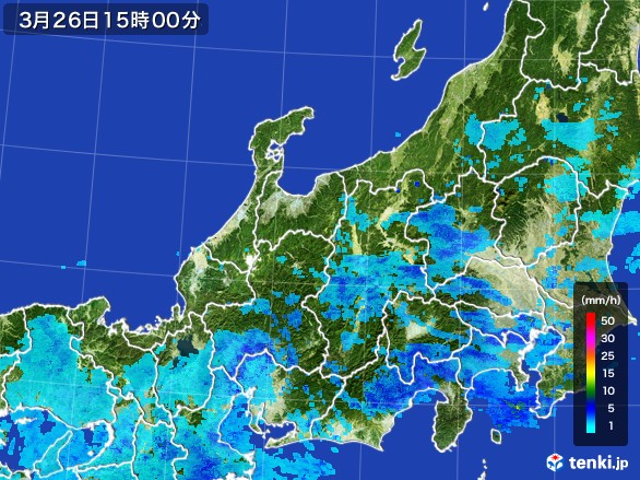 北陸地方の雨雲レーダー(2017年03月26日)