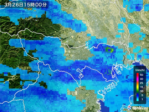 東京都の雨雲レーダー(2017年03月26日)