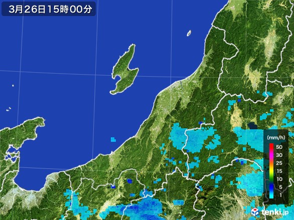 新潟県の雨雲レーダー(2017年03月26日)