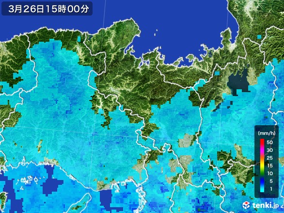 京都府の雨雲レーダー(2017年03月26日)