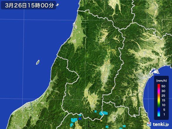 山形県の雨雲レーダー(2017年03月26日)