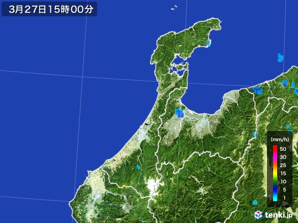 石川県の雨雲レーダー(2017年03月27日)