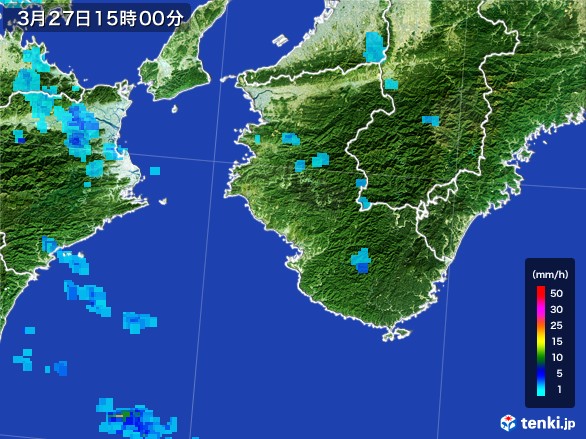 和歌山県の雨雲レーダー(2017年03月27日)