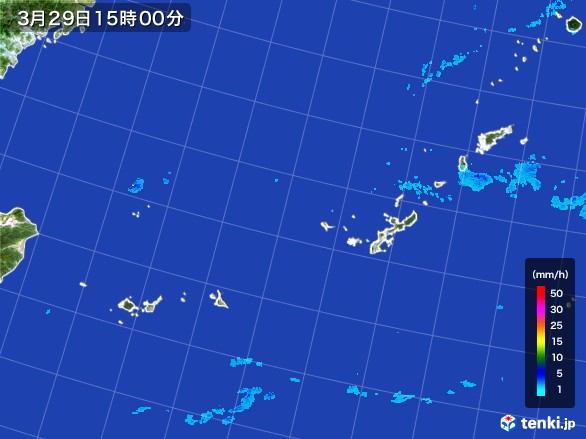 沖縄地方の雨雲レーダー(2017年03月29日)