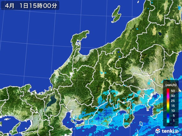 北陸地方の雨雲レーダー(2017年04月01日)