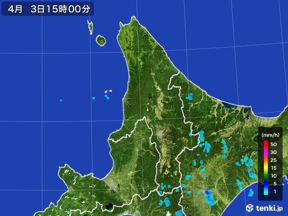 道北の雨雲レーダー(2017年04月03日)