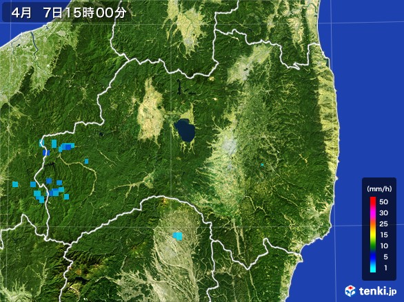 福島県の雨雲レーダー(2017年04月07日)