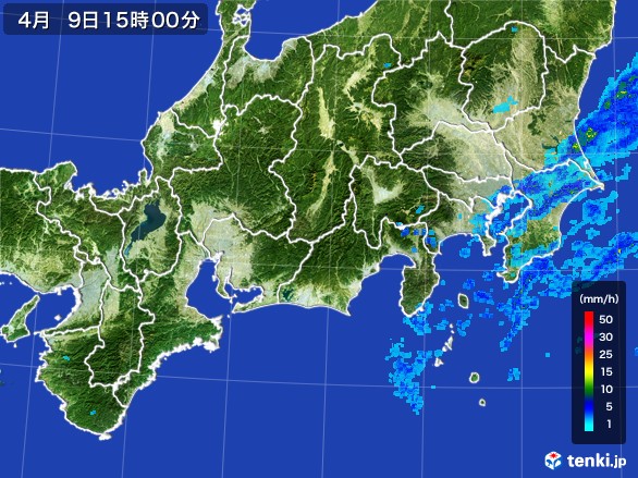 東海地方の雨雲レーダー(2017年04月09日)