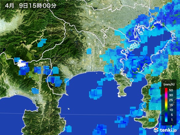 神奈川県の雨雲レーダー(2017年04月09日)