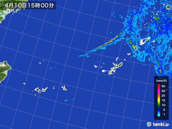 沖縄地方の雨雲レーダー(2017年04月10日)