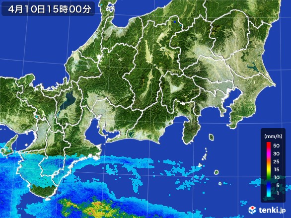 東海地方の雨雲レーダー(2017年04月10日)
