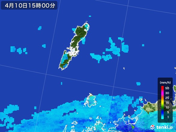 壱岐・対馬(長崎県)の雨雲レーダー(2017年04月10日)