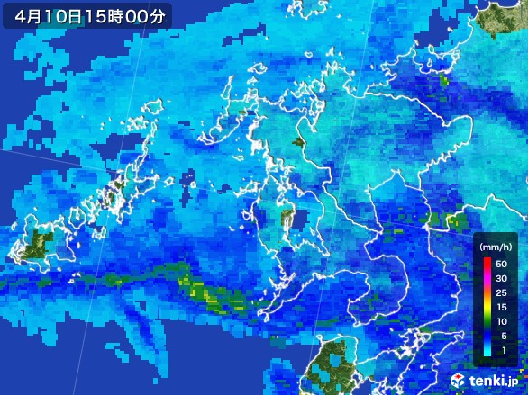 長崎県の雨雲レーダー(2017年04月10日)