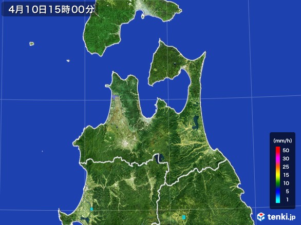 青森県の雨雲レーダー(2017年04月10日)