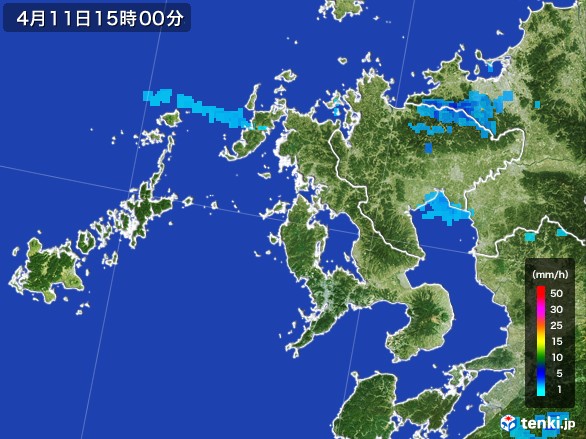 長崎県の雨雲レーダー(2017年04月11日)