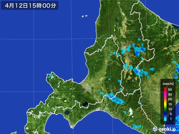 道央の雨雲レーダー(2017年04月12日)