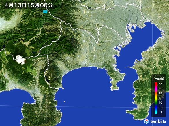 神奈川県の雨雲レーダー(2017年04月13日)