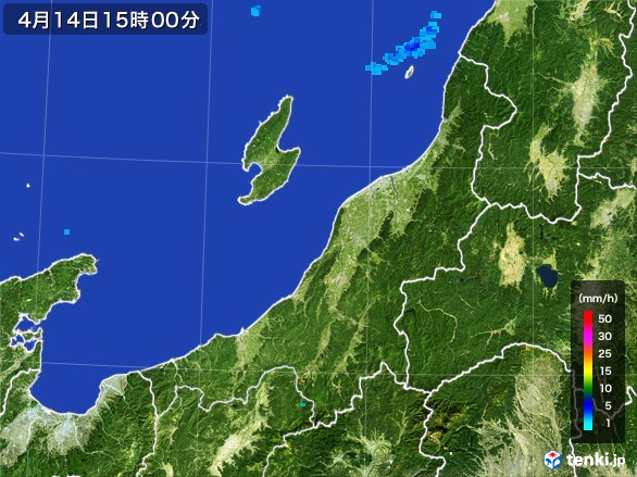 新潟県の雨雲レーダー(2017年04月14日)