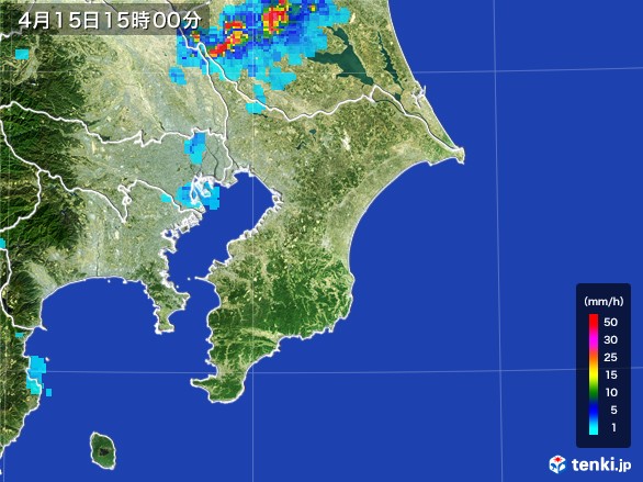 千葉県の雨雲レーダー(2017年04月15日)