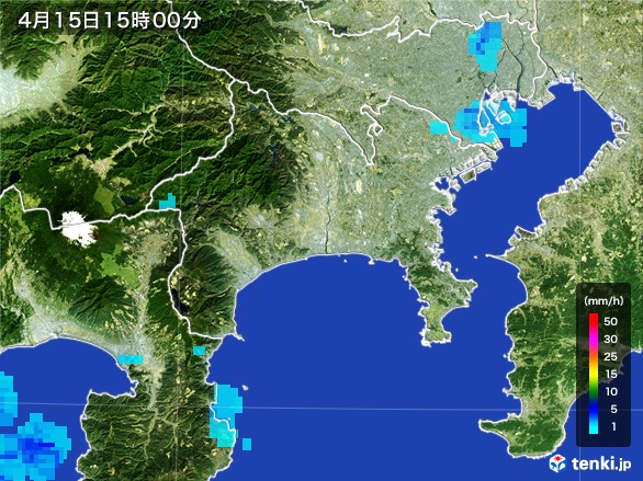 神奈川県の雨雲レーダー(2017年04月15日)