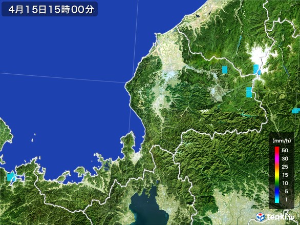 福井県の雨雲レーダー(2017年04月15日)