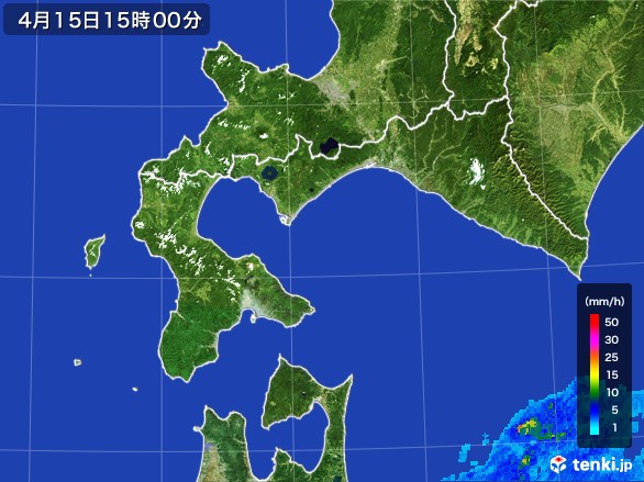 道南の雨雲レーダー(2017年04月15日)