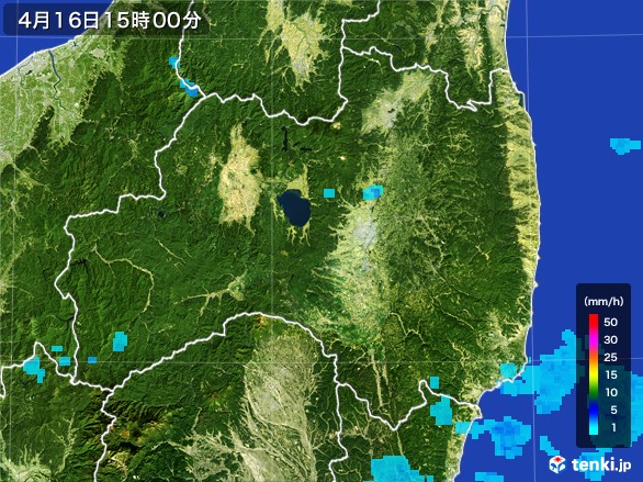 福島県の雨雲レーダー(2017年04月16日)