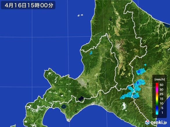 道央の雨雲レーダー(2017年04月16日)