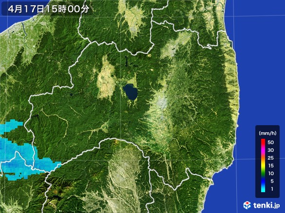 福島県の雨雲レーダー(2017年04月17日)