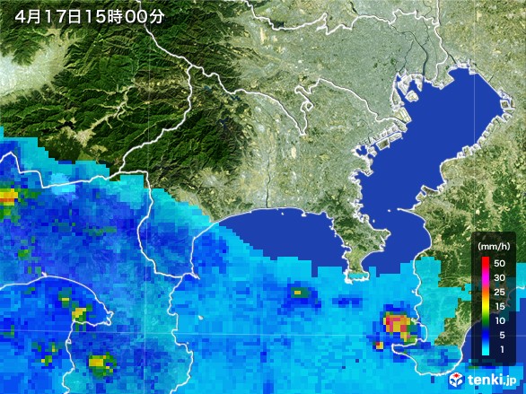 神奈川県の雨雲レーダー(2017年04月17日)