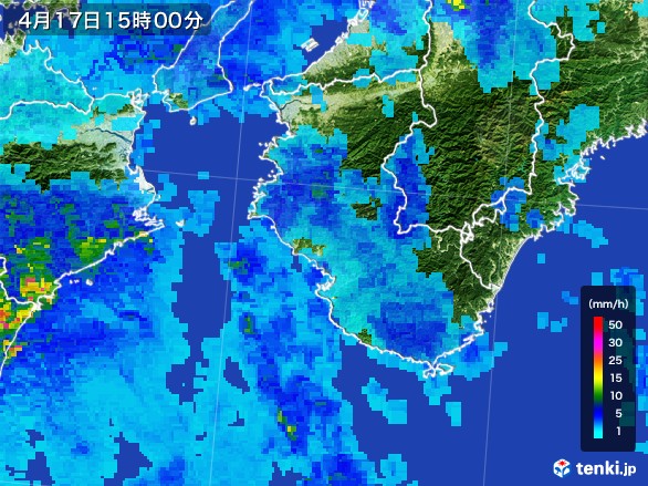 和歌山県の雨雲レーダー(2017年04月17日)