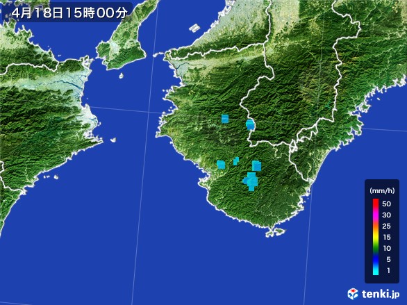 和歌山県の雨雲レーダー(2017年04月18日)