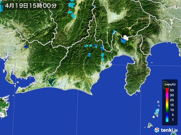 静岡県の雨雲レーダー(2017年04月19日)