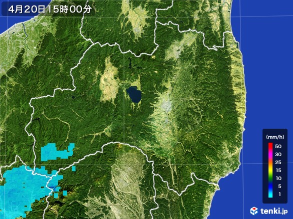 福島県の雨雲レーダー(2017年04月20日)