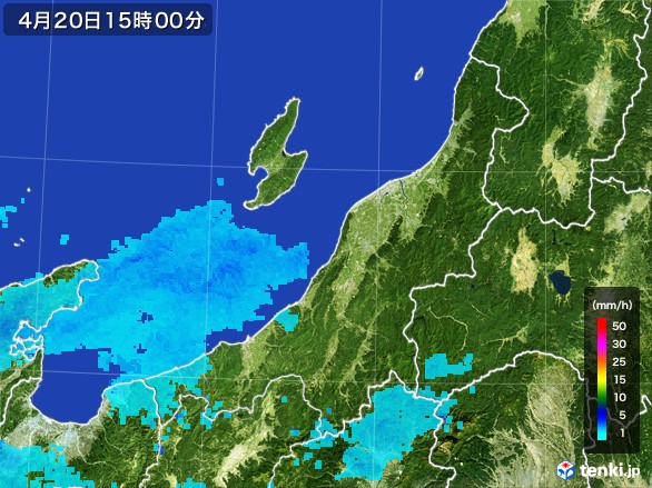 新潟県の雨雲レーダー(2017年04月20日)