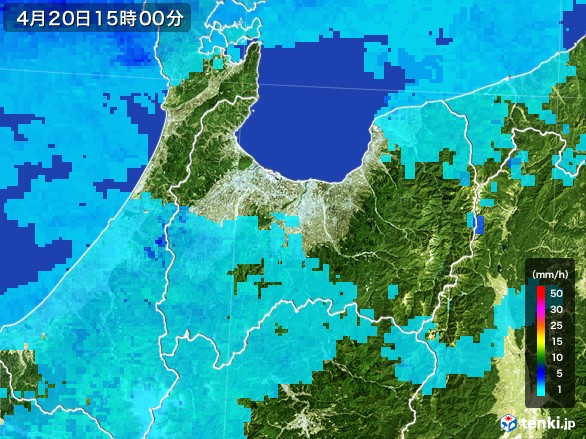 富山県の雨雲レーダー(2017年04月20日)