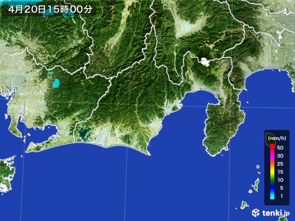静岡県の雨雲レーダー(2017年04月20日)