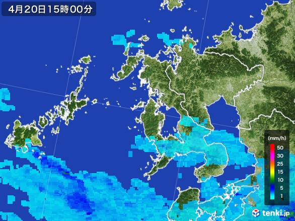 長崎県の雨雲レーダー(2017年04月20日)