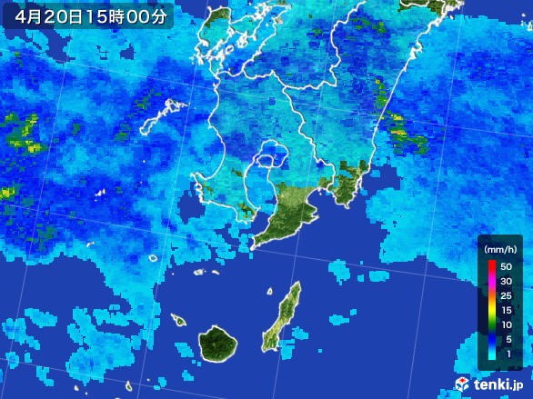 鹿児島県の雨雲レーダー(2017年04月20日)