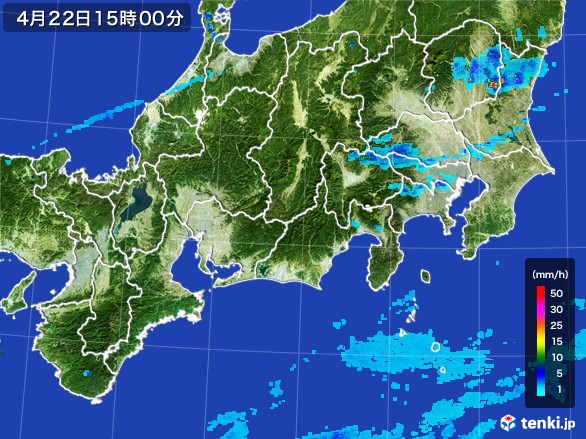 東海地方の雨雲レーダー(2017年04月22日)