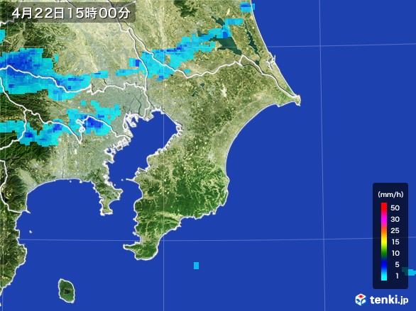 千葉県の雨雲レーダー(2017年04月22日)