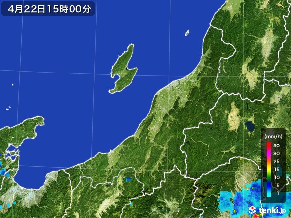 新潟県の雨雲レーダー(2017年04月22日)