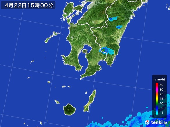 鹿児島県の雨雲レーダー(2017年04月22日)