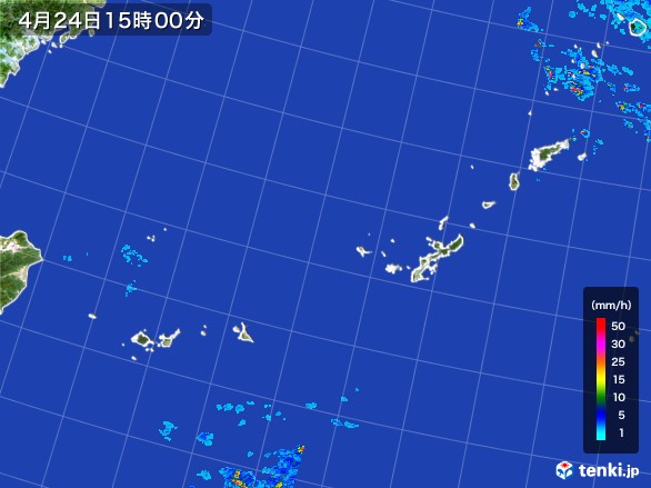 沖縄地方の雨雲レーダー(2017年04月24日)