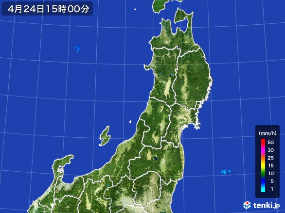 東北地方の雨雲レーダー(2017年04月24日)
